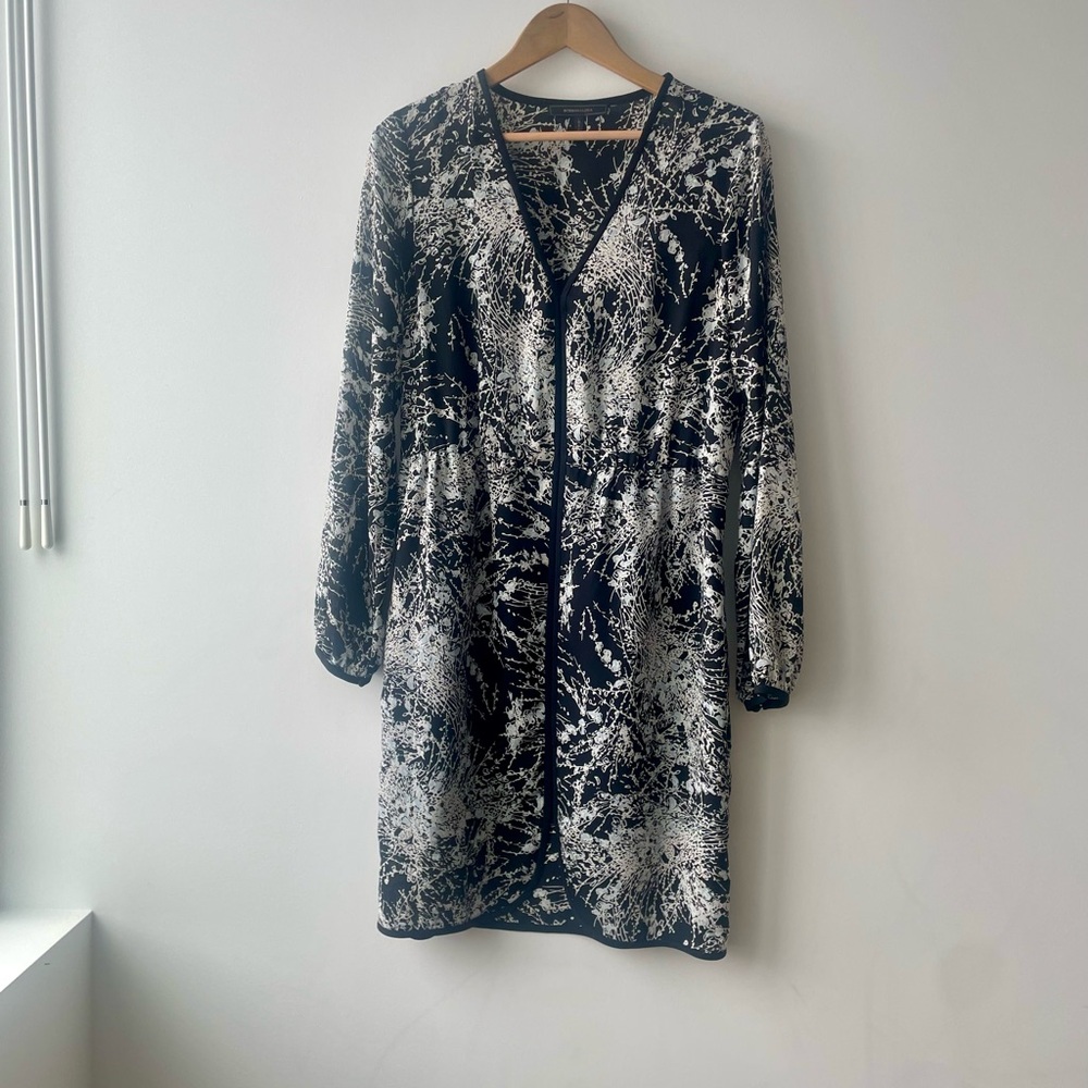 BCBG Dark Romantic Black & White Dress – Winter Witch Aesthetic- size M